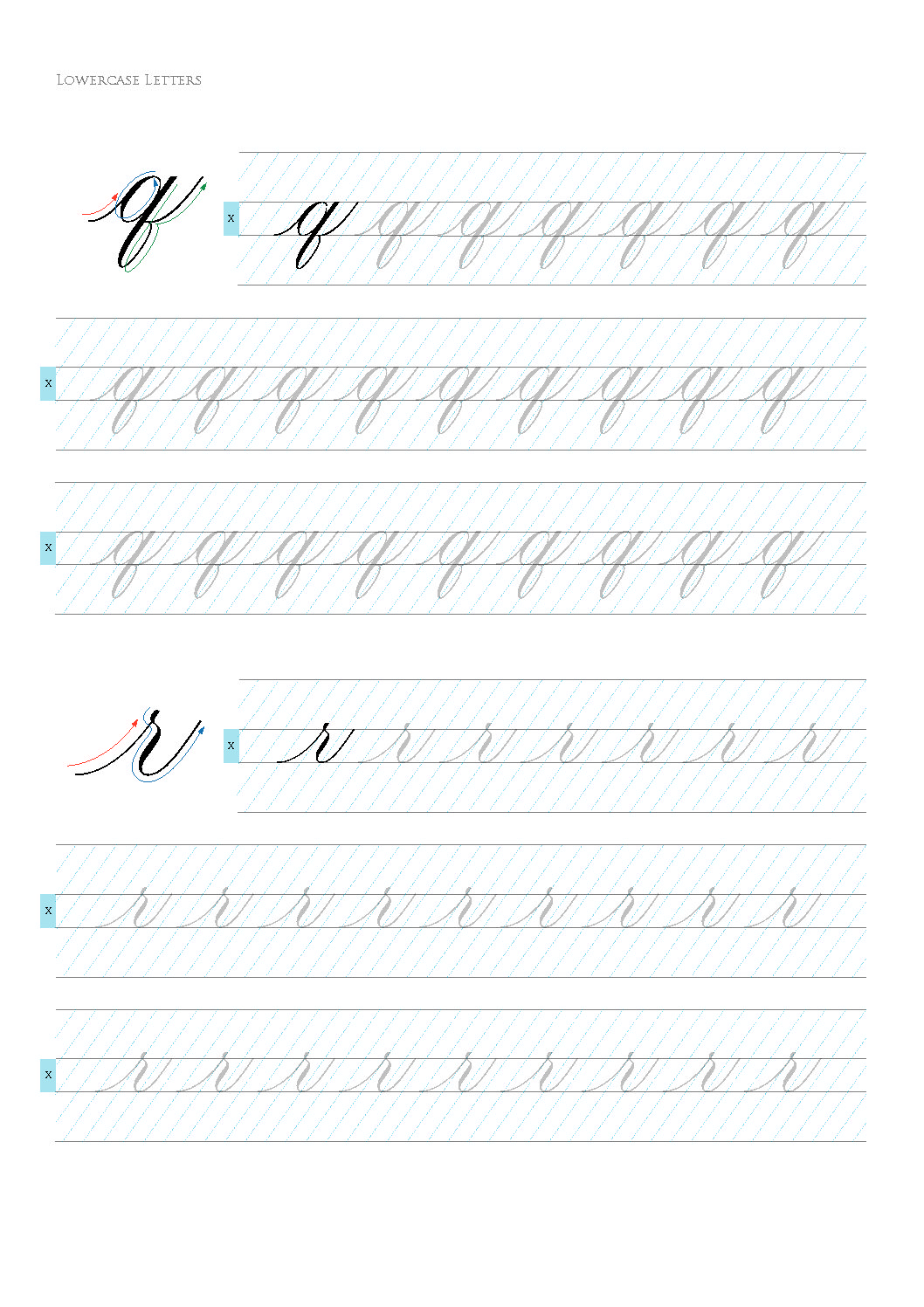 Copperplate Practice Guidelines (Printable) Tri Shiba