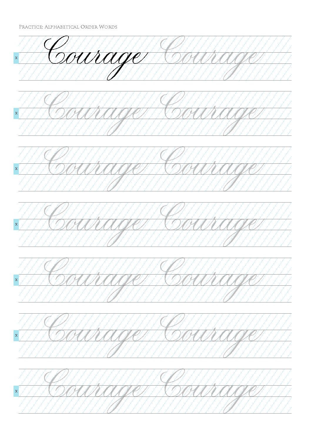 Copperplate Practice Guidelines Printable Tri Shiba